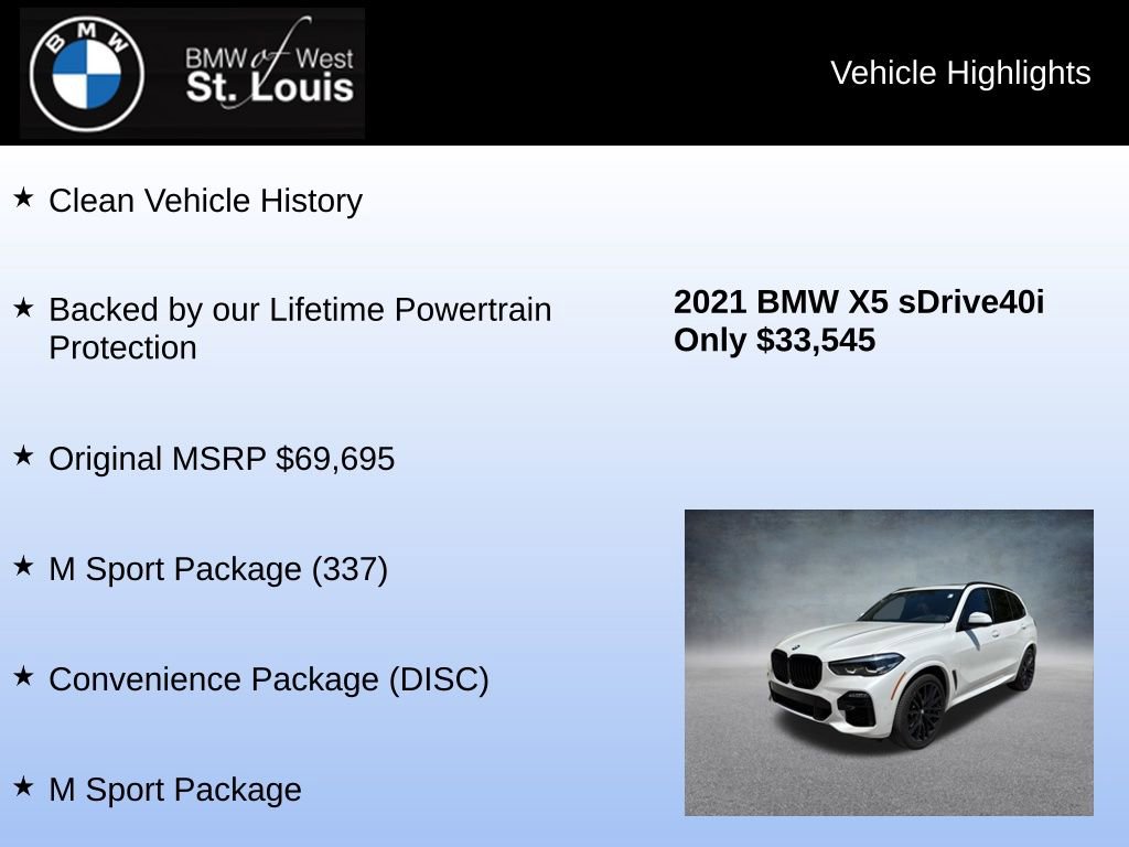 Used 2021 BMW X5 sDrive40i w/ M Sport Package image 8