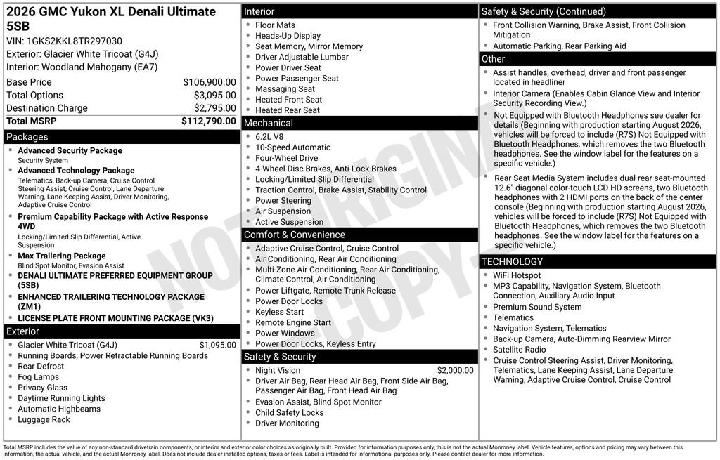 Used 2026 GMC Yukon XL Denali Ultimate AWD/4WD image 17