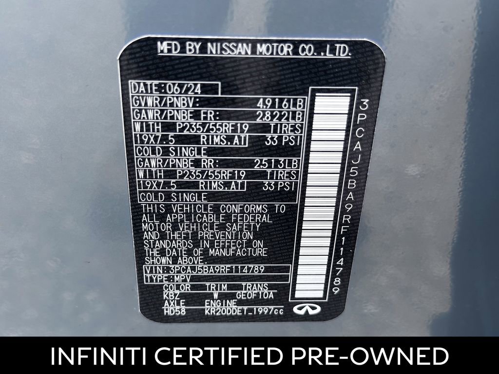 Certified 2024 INFINITI QX50 Luxe image 27
