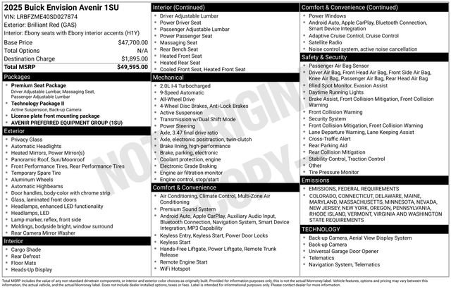 New 2025 Buick Envision Avenir image 4