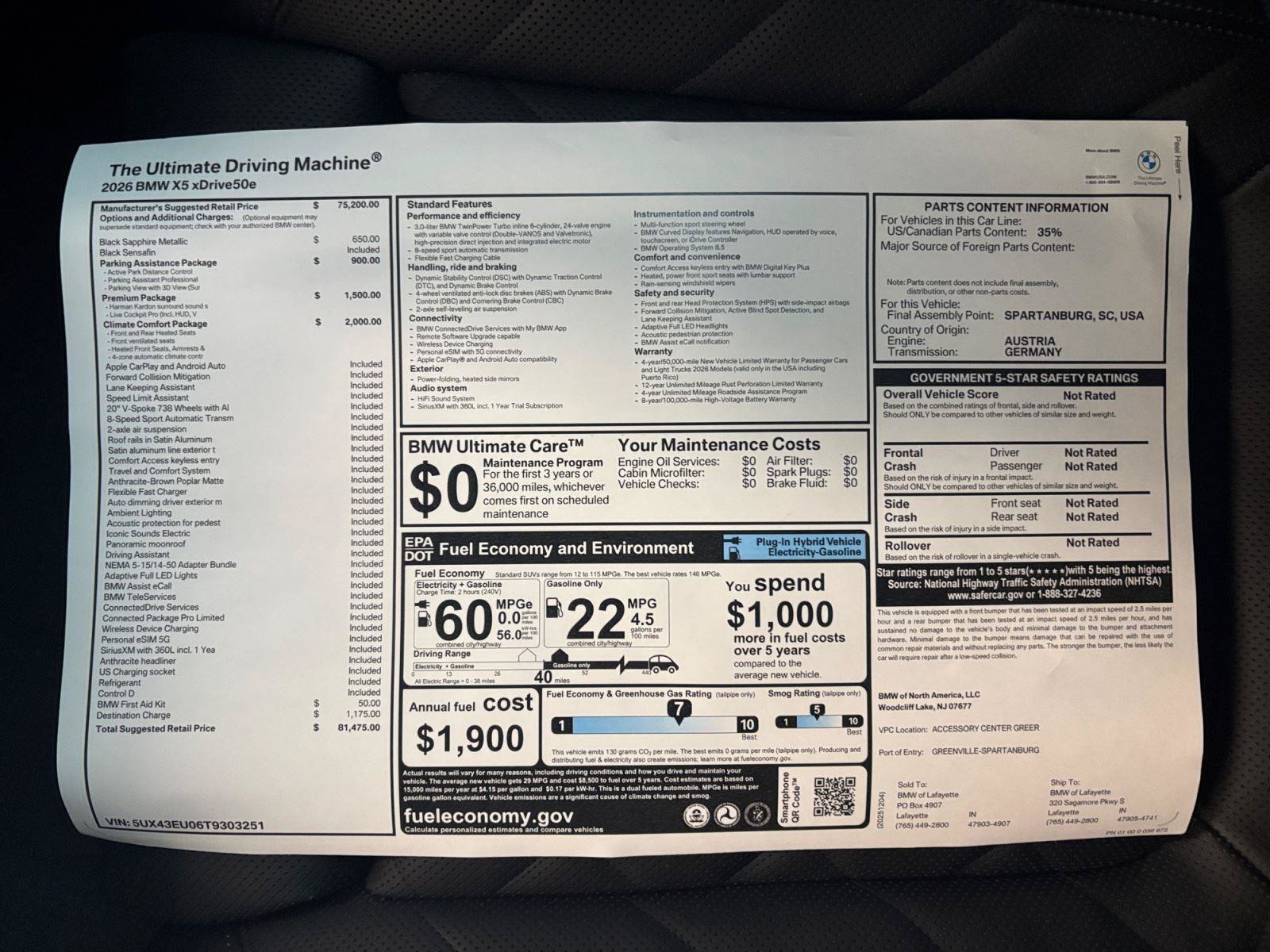New 2026 BMW X5 xDrive50e w/ Climate Comfort Package AWD/4WD image 30