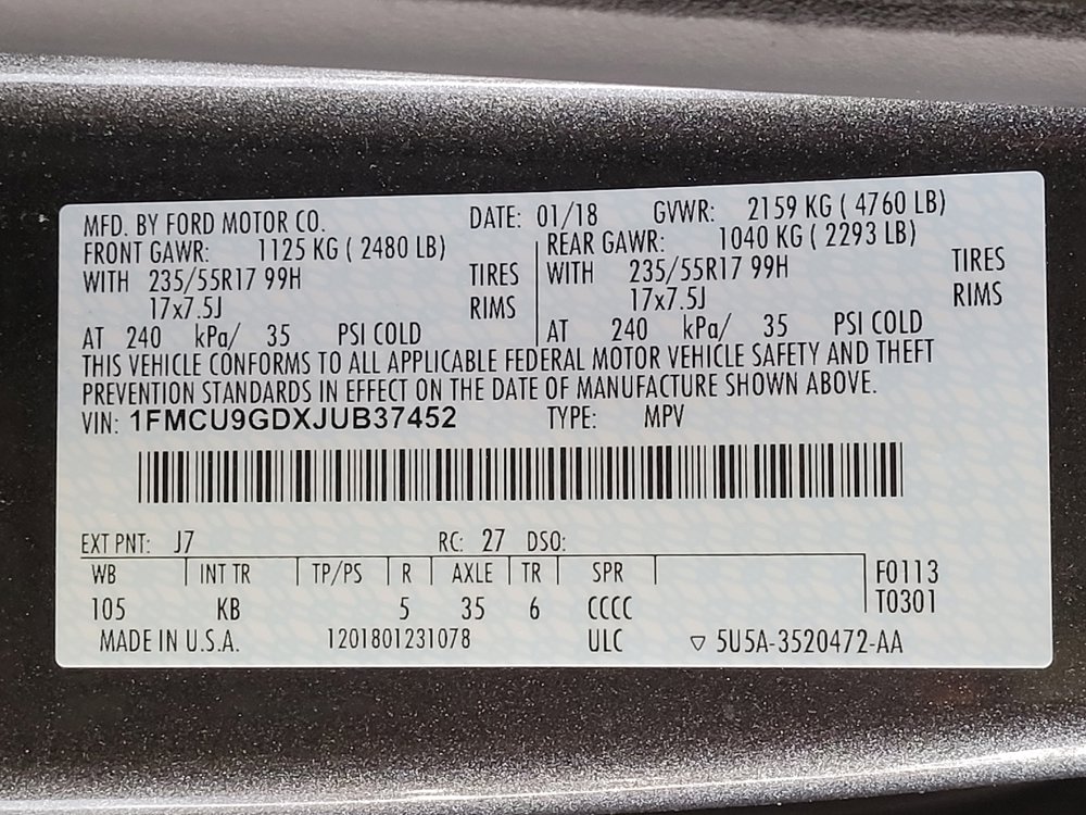 Used 2018 Ford Escape SE w/ SE Sync 3 Package AWD/4WD image 33