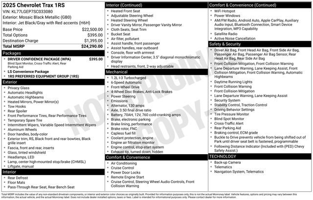 Certified 2025 Chevrolet Trax RS w/ Driver Confidence Package FWD image 4