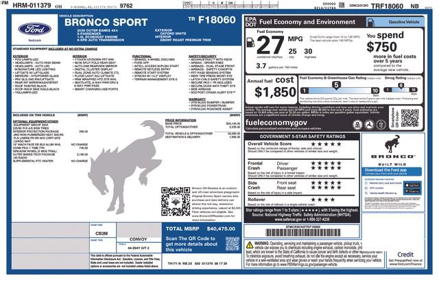 New 2026 Ford Bronco Sport Outer Banks AWD/4WD image 27