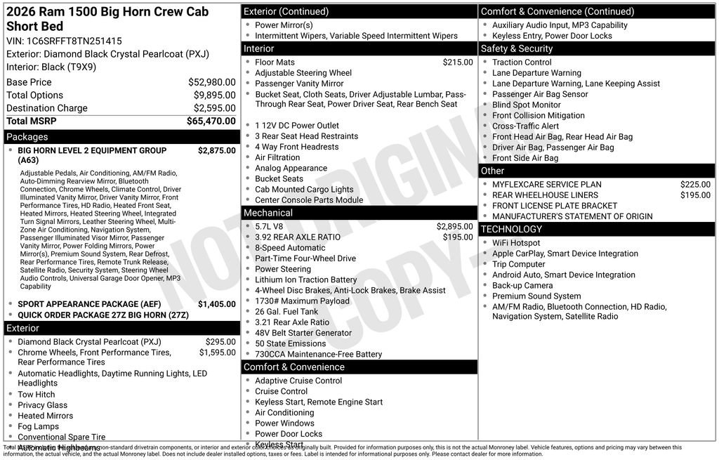 New 2026 RAM 1500 Big Horn AWD/4WD image 19