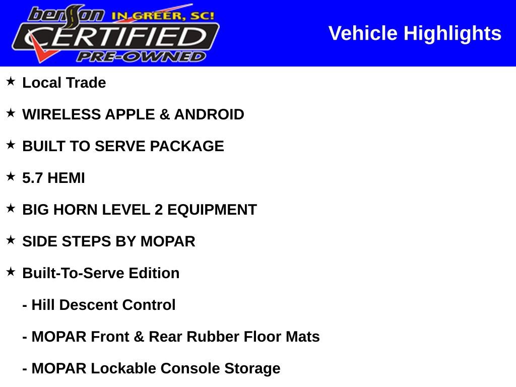 Certified 2022 RAM 1500 Big Horn w/ Built-to-serve Edition AWD/4WD image 2