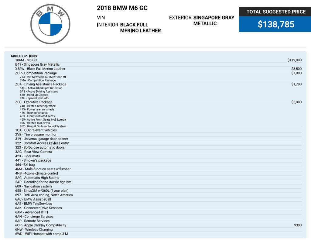 Used 2018 BMW M6 Gran Coupe RWD image 18