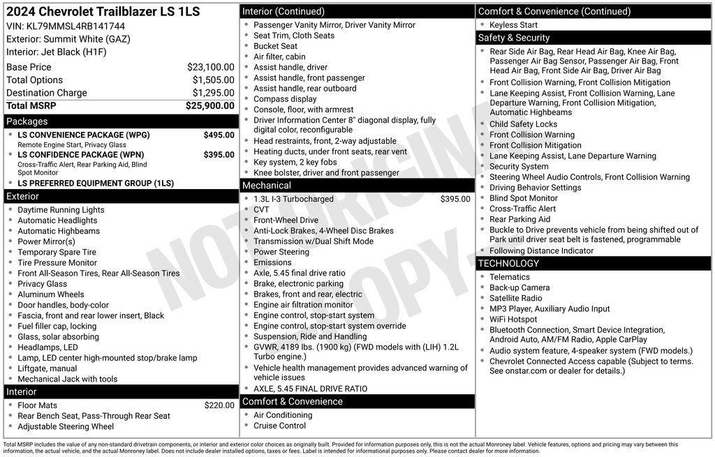 Used 2024 Chevrolet TrailBlazer LS w/ LS Convenience Package FWD image 4