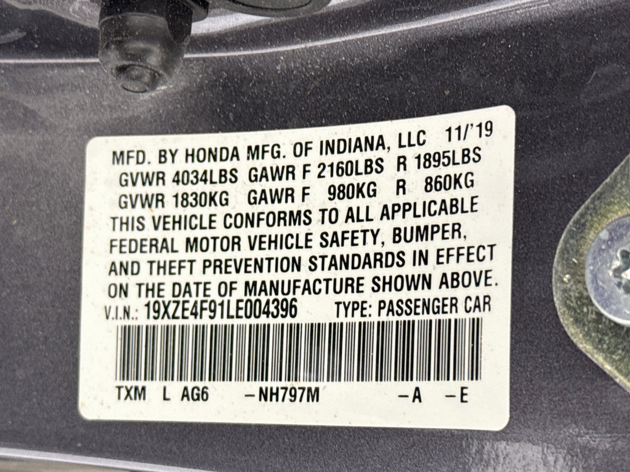 Certified 2020 Honda Insight Touring image 32