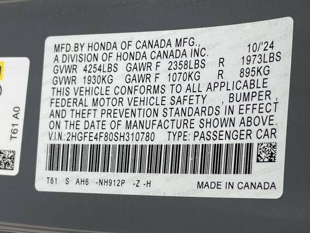 Certified 2025 Honda Civic Sport image 15