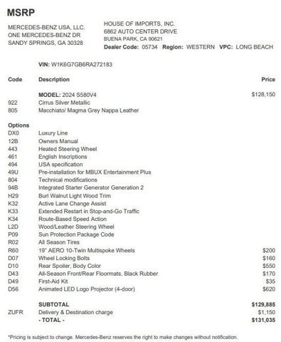 Certified 2024 Mercedes-Benz S 580 4MATIC Sedan image 4