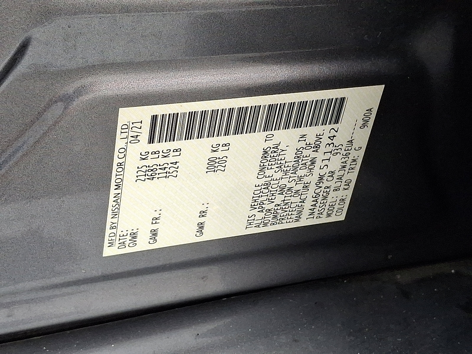 Used 2021 Nissan Maxima 3.5 SV w/ Floor Mat Group image 27