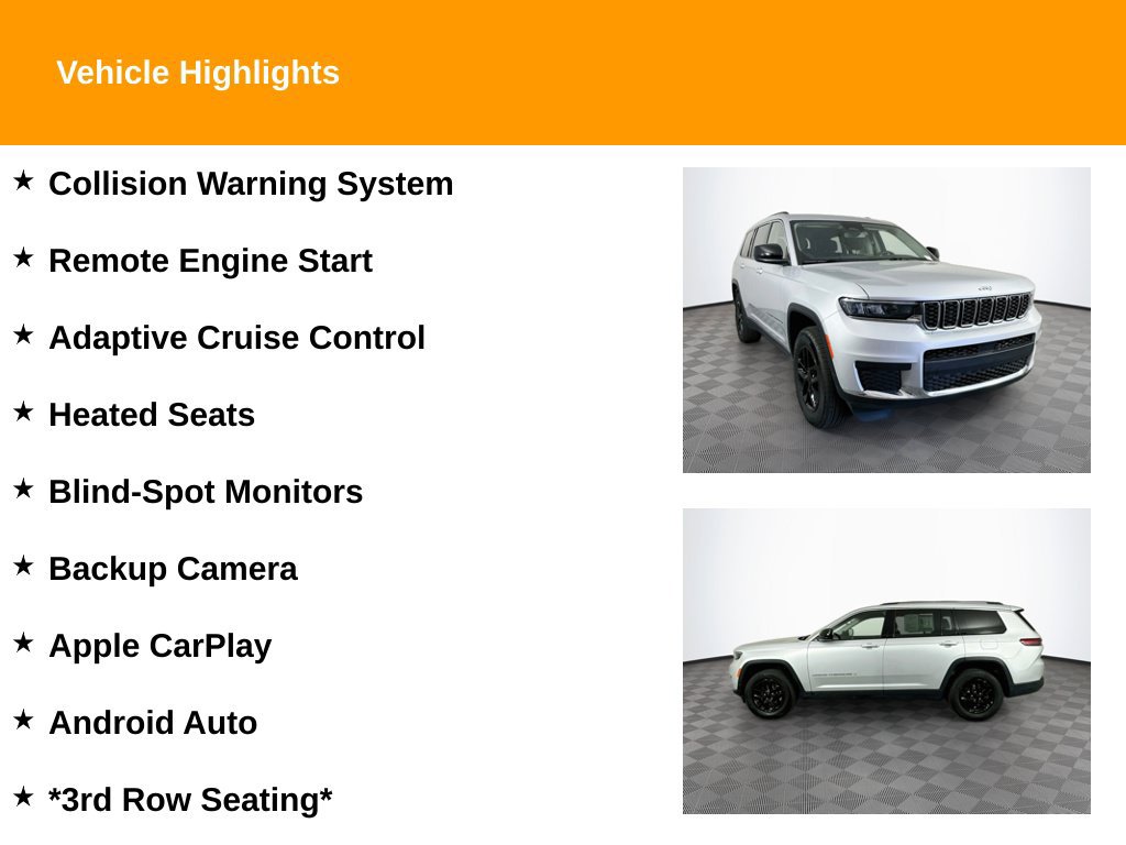 Used 2023 Jeep Grand Cherokee L Laredo w/ Luxury Tech Group I AWD/4WD image 2