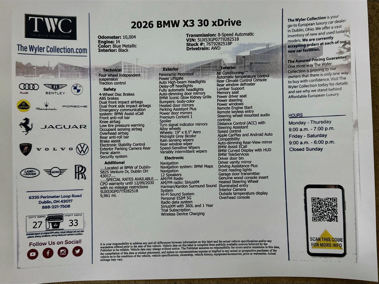 New 2026 BMW X3 xDrive30i AWD/4WD image 47