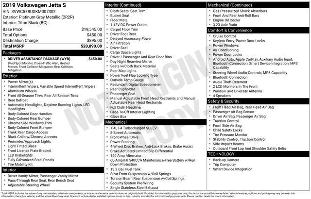 Used 2019 Volkswagen Jetta S w/ Driver Assistance Package image 27