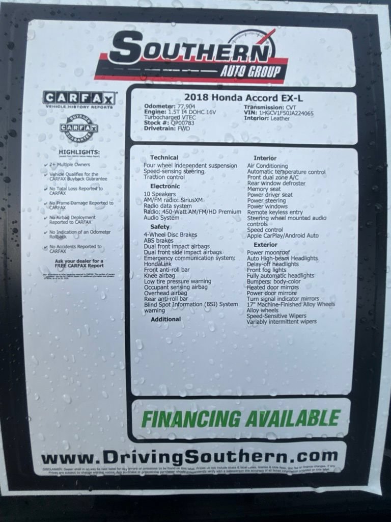 Used 2018 Honda Accord EX-L image 32