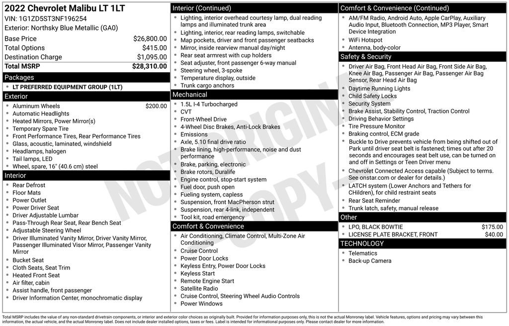 Used 2022 Chevrolet Malibu LT image 5