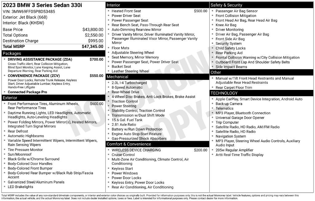 Used 2023 BMW 330i Sedan w/ Driving Assistance Package RWD image 6