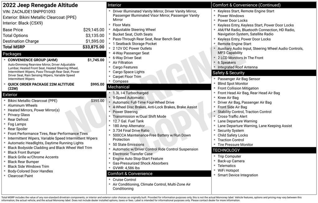 Used 2022 Jeep Renegade Altitude w/ Convenience Group image 21