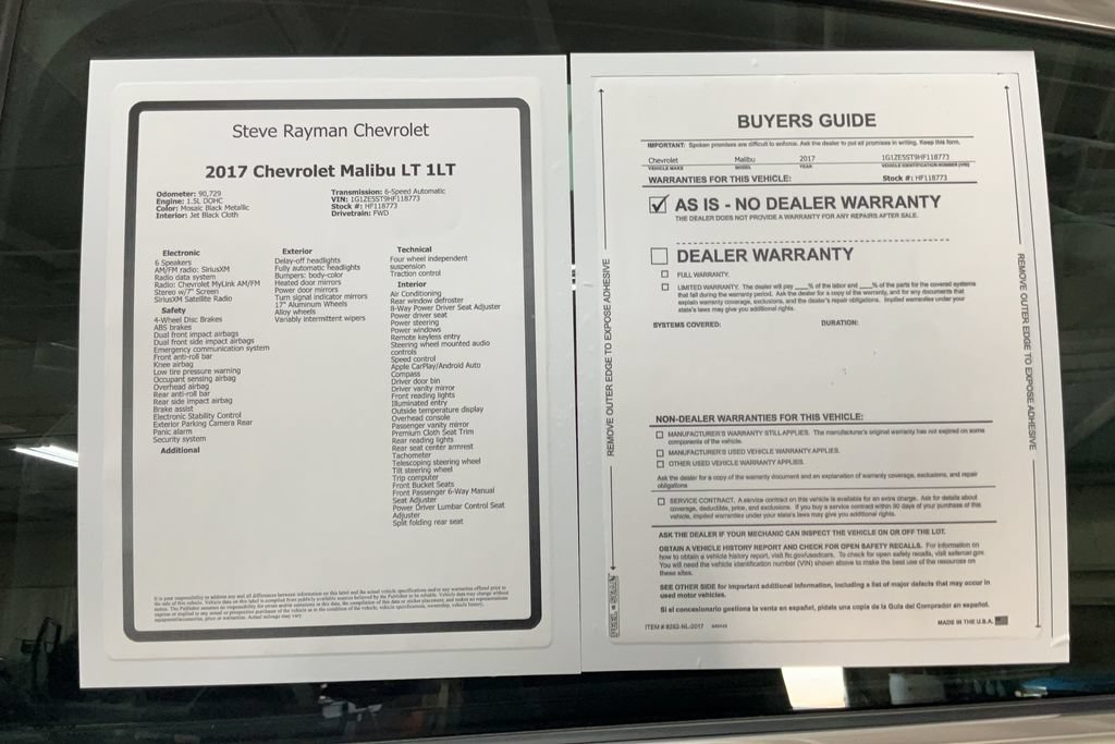 Certified 2017 Chevrolet Malibu LT FWD image 25