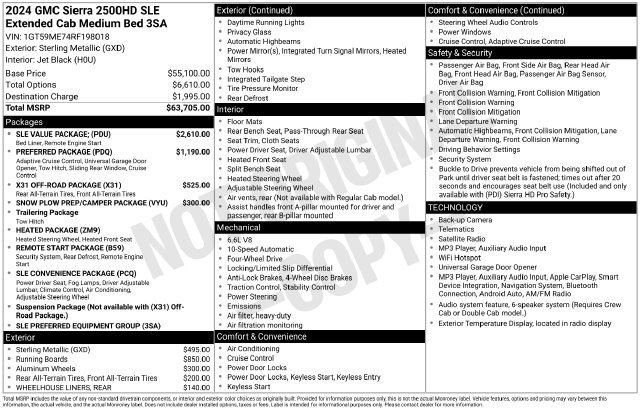 Used 2024 GMC Sierra 2500 SLE w/ SLE Value Package; AWD/4WD image 32