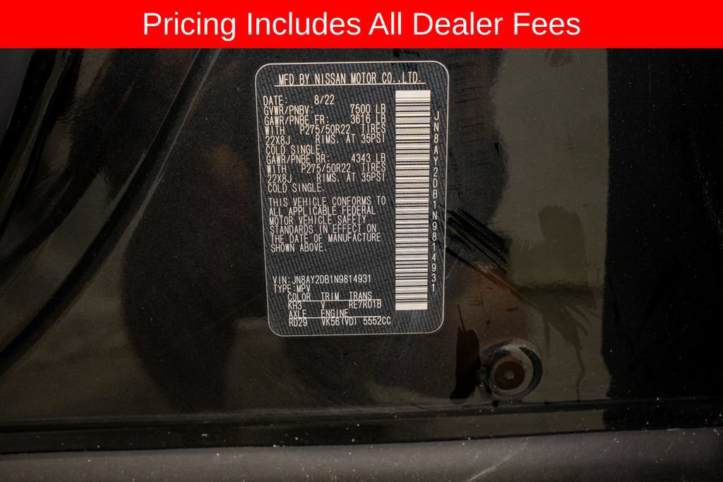 Used 2022 Nissan Armada Platinum w/ Captain's Chairs Package AWD/4WD image 26