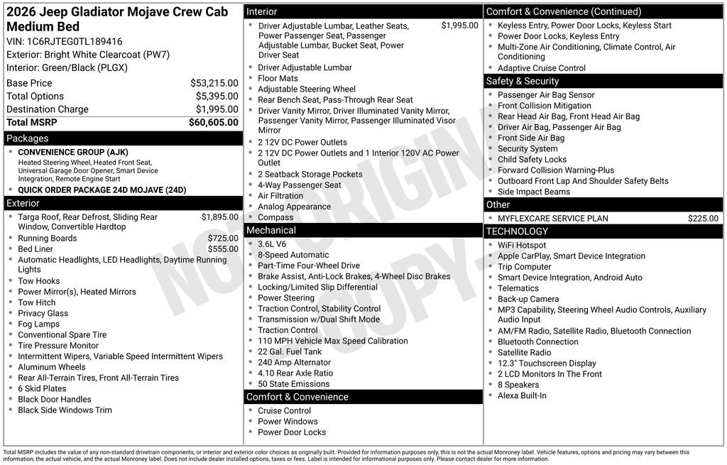 New 2026 Jeep Gladiator Mojave AWD/4WD image 37