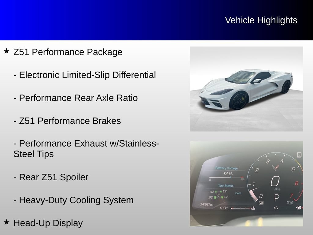 Used 2021 Chevrolet Corvette Stingray Premium Conv w/ Z51 Performance Package RWD image 24