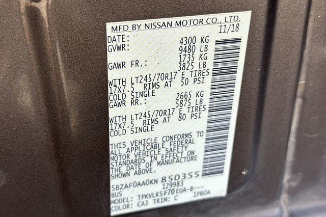 Used 2019 Nissan NV 3500 SL RWD image 53