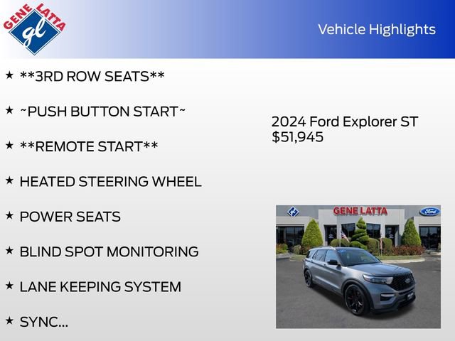 Certified 2024 Ford Explorer ST w/ Equipment Group 401A AWD/4WD image 35