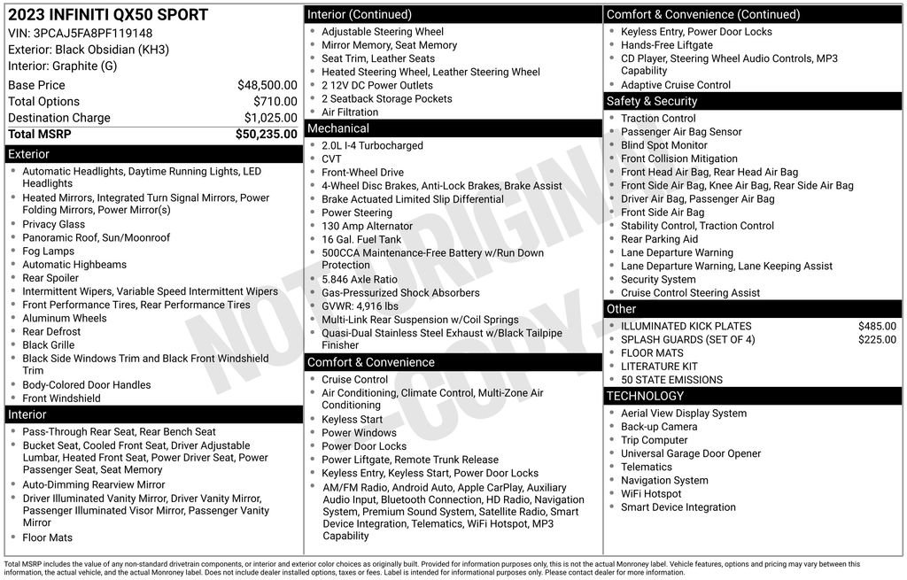 Used 2023 INFINITI QX50 Sport image 6