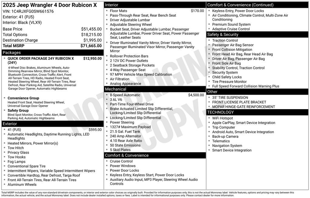 Certified 2025 Jeep Wrangler Unlimited Rubicon AWD/4WD image 40