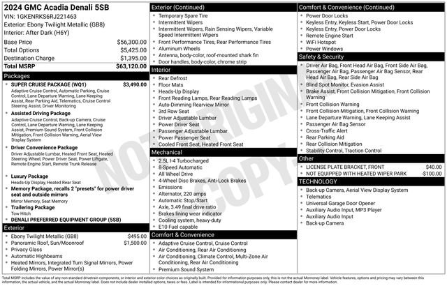 Certified 2024 GMC Acadia Denali w/ Super Cruise Package image 41