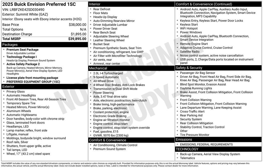 Certified 2025 Buick Envision Preferred image 4