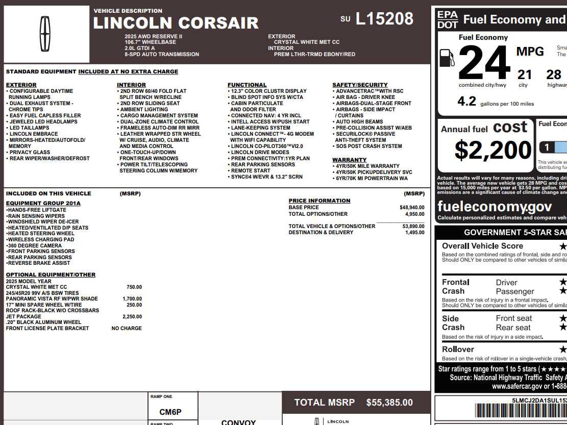 Used 2025 Lincoln Corsair Reserve w/ Jet Appearance Package image 2