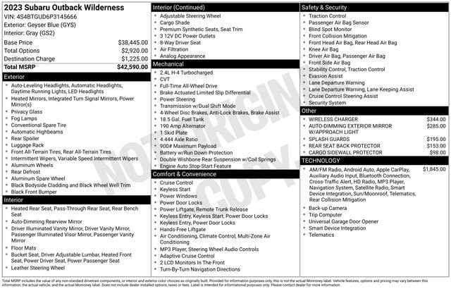 Used 2023 Subaru Outback Wilderness AWD/4WD image 31