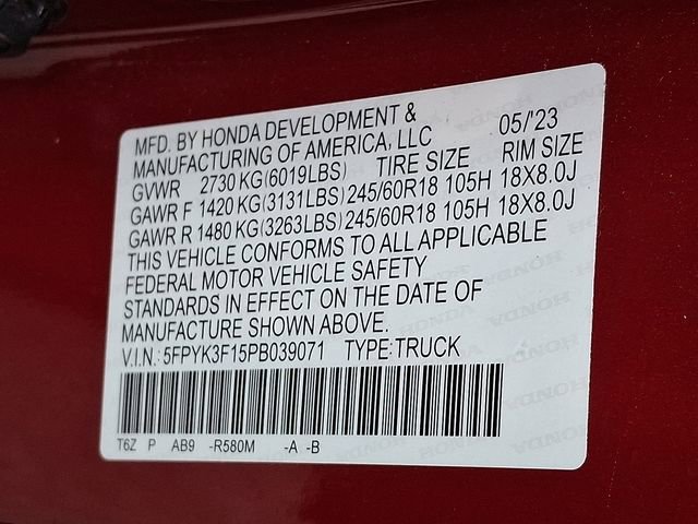 Certified 2023 Honda Ridgeline Sport image 23