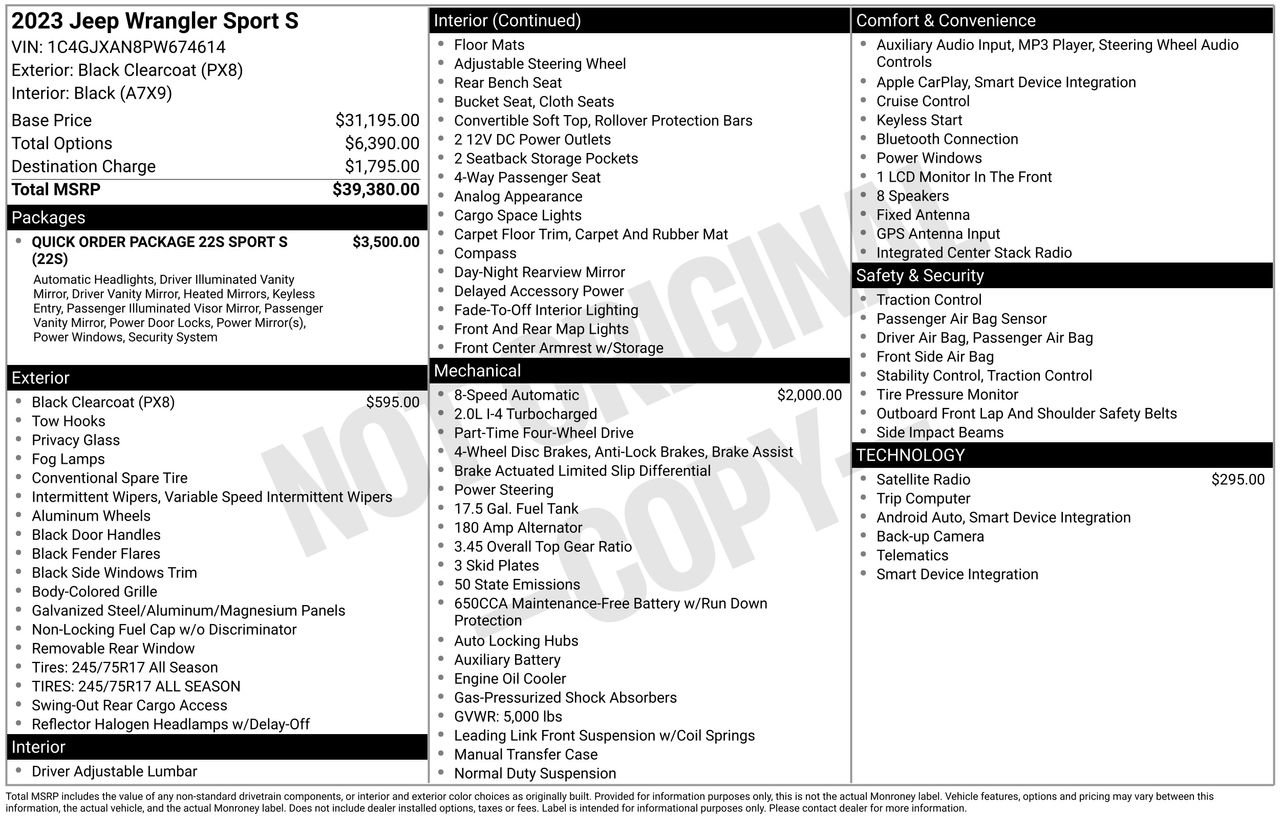 Used 2023 Jeep Wrangler Sport S image 42