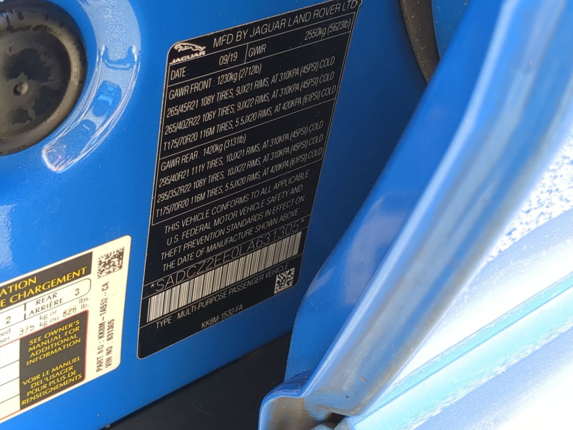 Used 2020 Jaguar F-PACE SVR image 66