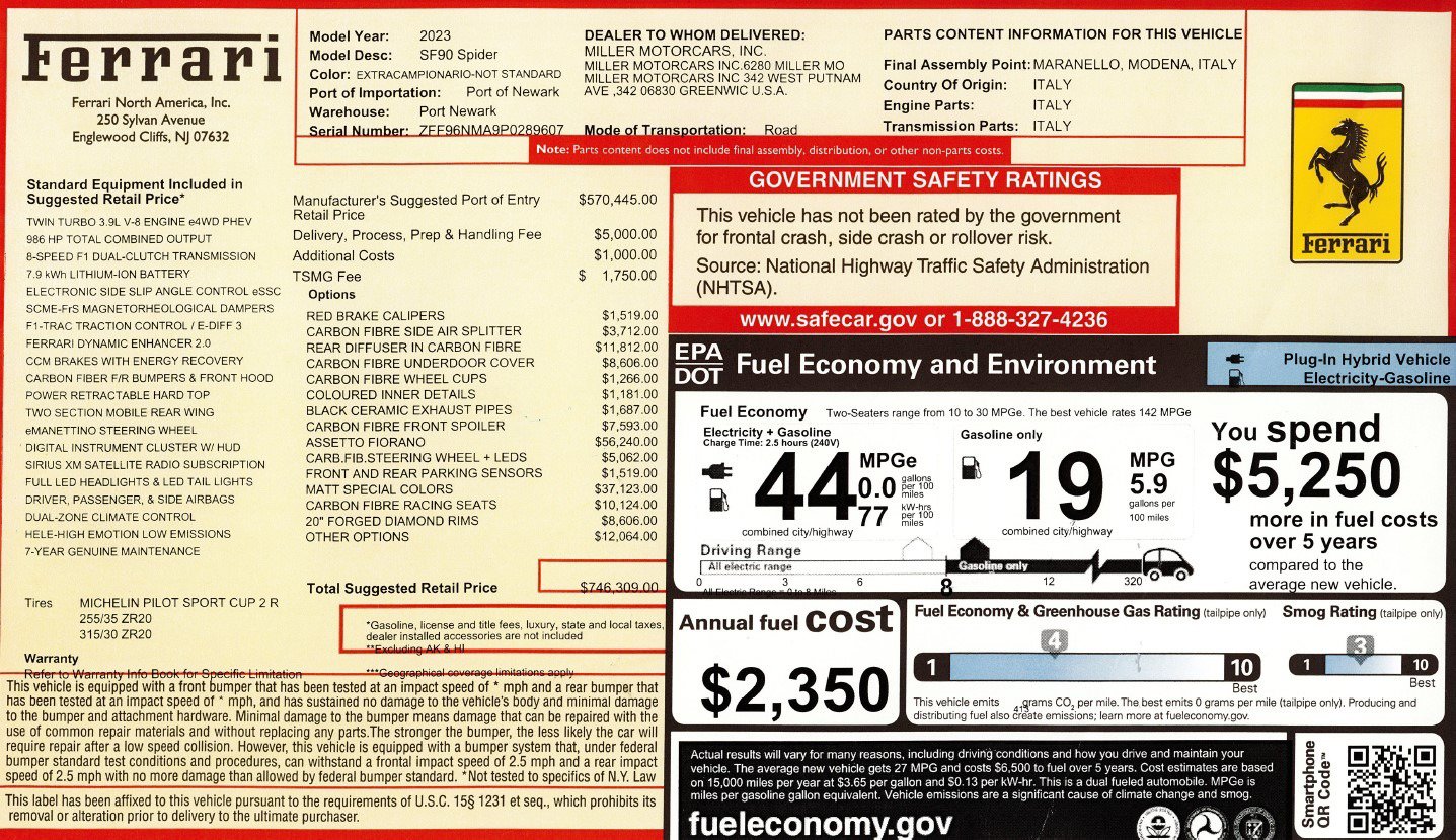 Certified 2023 Ferrari SF90 Spider AWD/4WD image 2