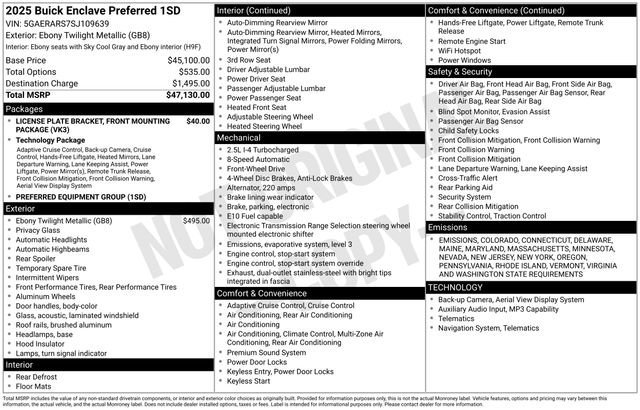 New 2025 Buick Enclave Preferred image 4