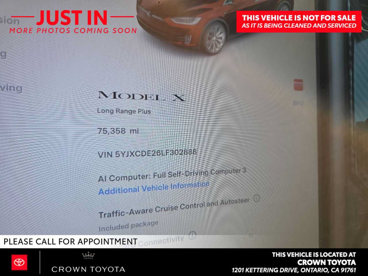 Used 2020 Tesla Model X Long Range AWD/4WD image 3