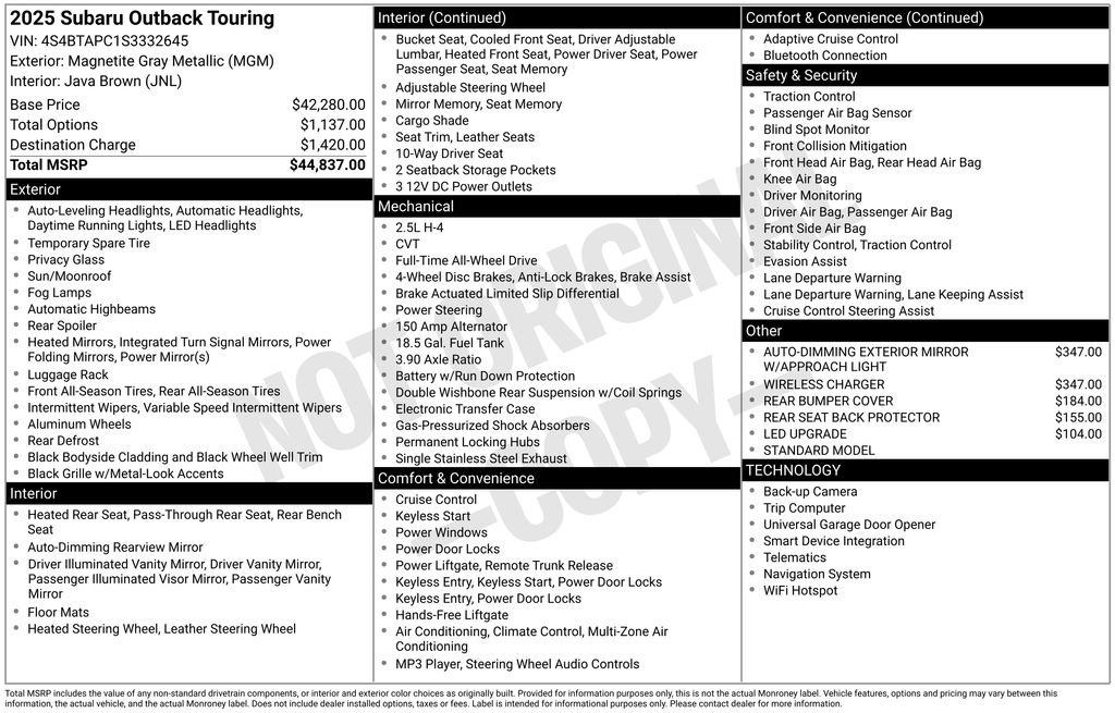 Certified 2025 Subaru Outback Touring image 34