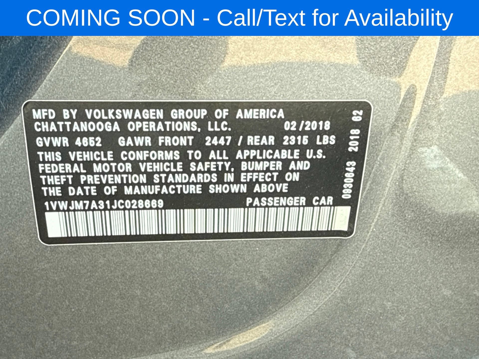 Used 2018 Volkswagen Passat 3.6 FWD image 12