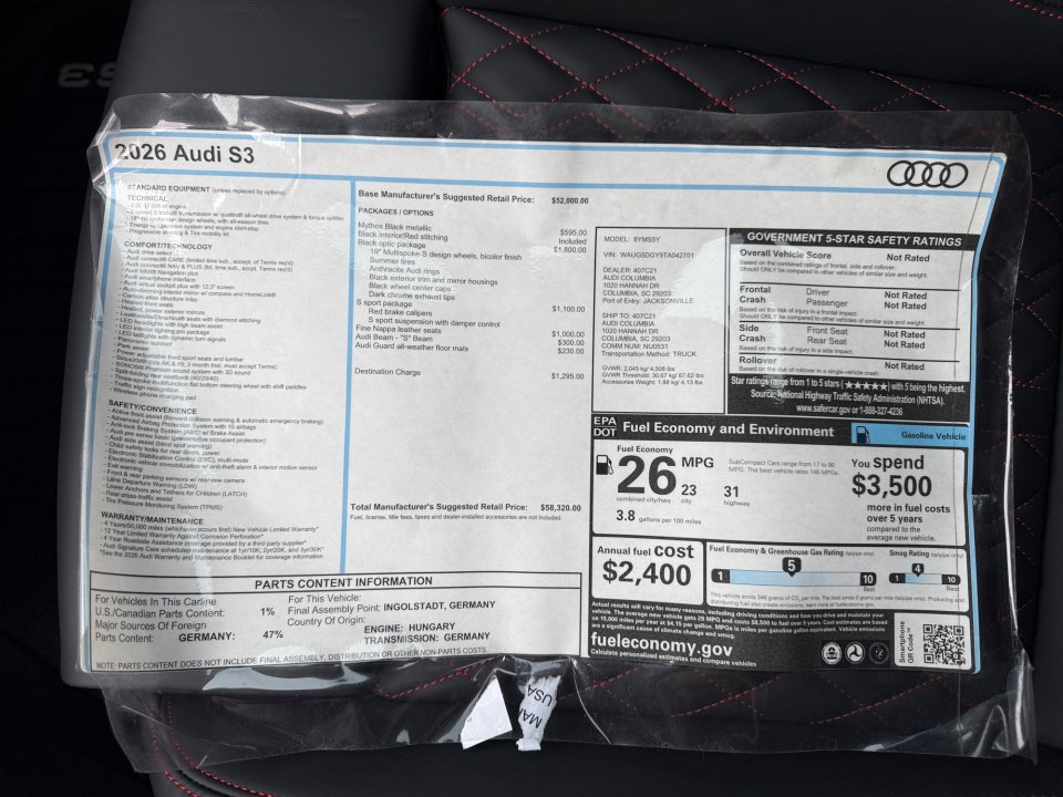 New 2026 Audi S3 Premium AWD/4WD image 33