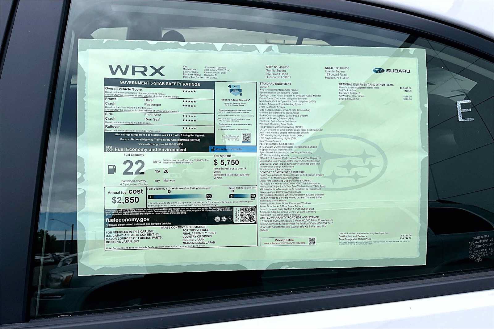 New 2026 Subaru WRX AWD/4WD image 19