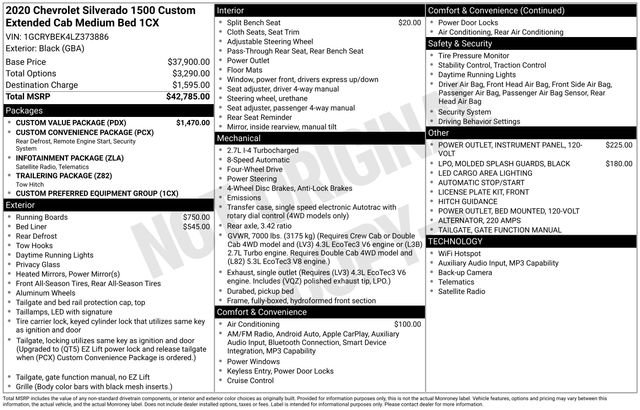 Used 2020 Chevrolet Silverado 1500 Custom w/ Custom Value Package AWD/4WD image 7