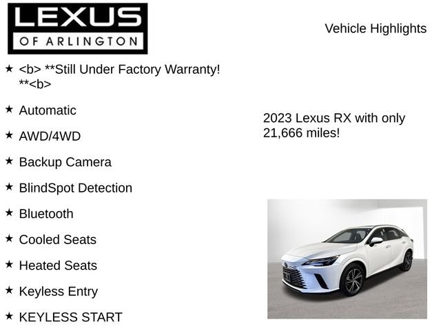 Used 2023 Lexus RX 350 Premium Plus w/ Cold Area Package image 7