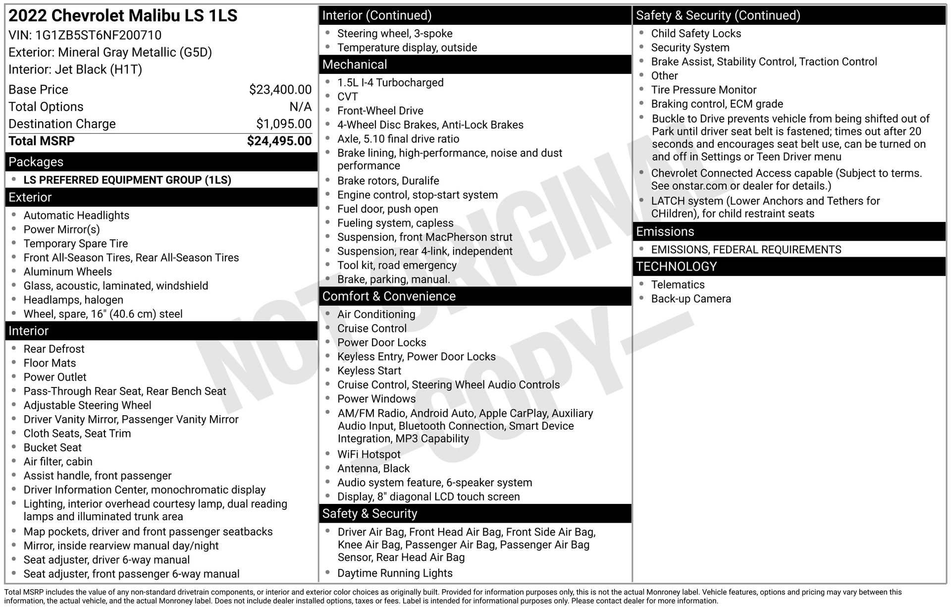 Used 2022 Chevrolet Malibu LS image 4