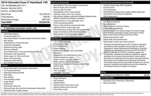 Used 2018 Chevrolet Cruze LT image 22